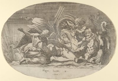 Iris, Neptun a spánek, 1544. od Antonio Fantuzzi