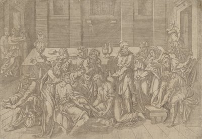 Ježíš myl nohy učedníkům, 1540-45. od Antonio Fantuzzi