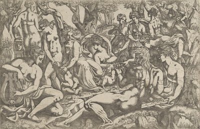 Múzy na úpatí hory Parnas, 1540-45. od Antonio Fantuzzi