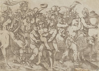 Silenus Carried, 1543. od Antonio Fantuzzi
