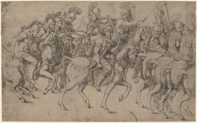 Jezdci nesoucí luky a oštěpy od Antonio Fantuzzi after Giulio Romano