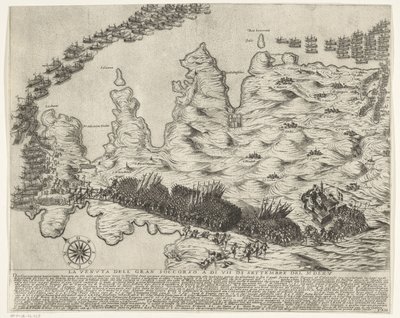 Příjezd pomocných jednotek na Maltu La veduta della gran soccorso a di VII di settembre del MDLXV (název na objektu) The Siege of Malta (název série) od Antonio Francesco Lucini
