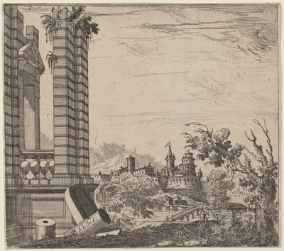 Krajina s ruinami od Antonio Francesco Lucini