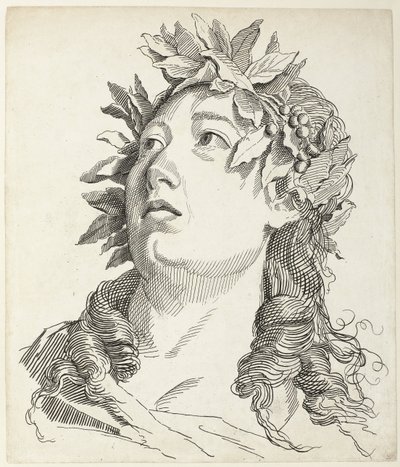 Ženská hlava s vavřínovým věncem Čtyři hlavy (název série) od Antonio Giuseppe Barbazza