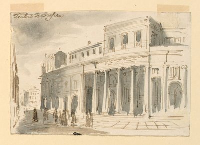 Exteriér, divadlo v Brescii od Antonio Giuseppe Basoli