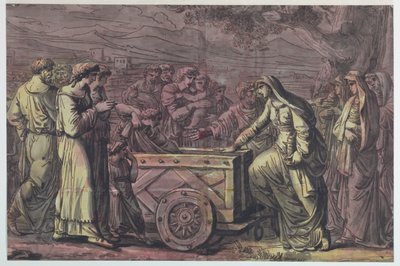 Lucius Albinius zachraňuje vestálské panny od Antonio Giuseppe Basoli