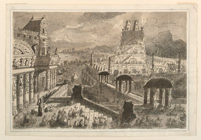 Montezumův palác, Mexiko od Antonio Giuseppe Basoli