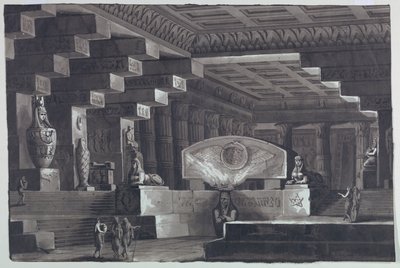 Scéna, interiér egyptského chrámu od Antonio Giuseppe Basoli