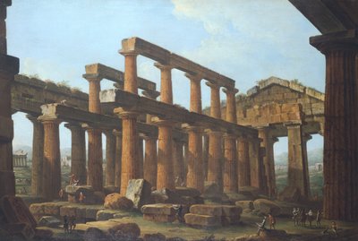 Poseidonův chrám v Paestum od Antonia Joliho (1700-1777) od Antonio Joli