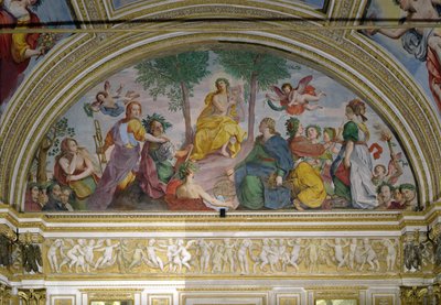 Zrcadlový sál, Apollo a múzy (freska) od Antonio Maria Viani