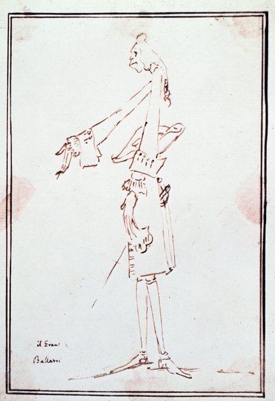Portrét Filippa Balatriho (1676-1756) italský kastrát (kastrato) Karikatura Antona Maria Zanettiho (1679Ð1767). Soukromá sbírka z 18. století od Antonio Maria Zanetti