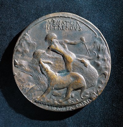 Bronzová medaile Alfonse V. Aragonského (1394-1458) od Antonio Pisanello