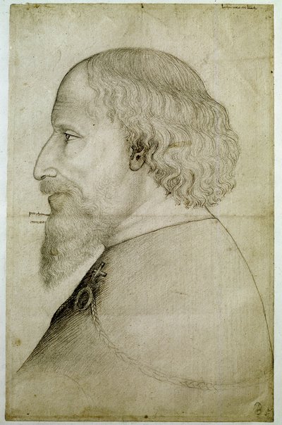 Císař Zikmund Lucemburský (1368-1437), viděn v poprsí, z profilu vlevo. Kresba Antonia di Puccio Pisano dit Pisanello (před 1395-1455). Černý kámen. Rozměr: 41,1 x 55,9 cm. od Antonio Pisanello