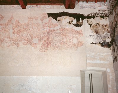 Rytíři kulatého stolu na cestě za Svatým grálem (odhalená sinopie a freska) od Antonio Pisanello