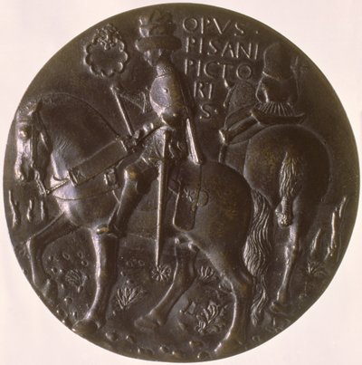Portrétní medaile, reverz zobrazující Gianfrancesco Gonzaga 13945-1444 na koni, 1446-8 bronz pro avers viz 96843 od Antonio Pisanello