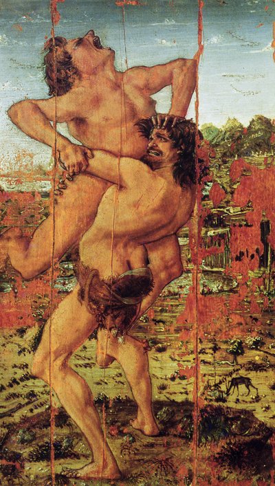 Hercules a Antaeus, 1478 (tempera na panelu) (viz také 162310) od Antonio Pollaiuolo