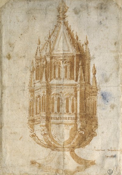 Thurible, kreslení od Antonio Pollaiuolo