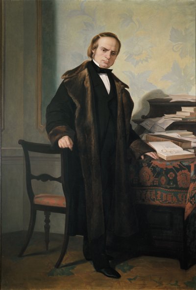 Portrét Vincenza Giobertiho, italského filozofa, vlastence a politika (olej na plátně) od Antonio Puccinelli