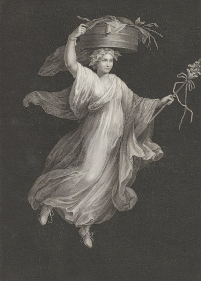 Bacchante nesoucí velký koš na hlavě a držící hůl v le..., ca. 1795-cca. 1820. od Antonio Ricciani