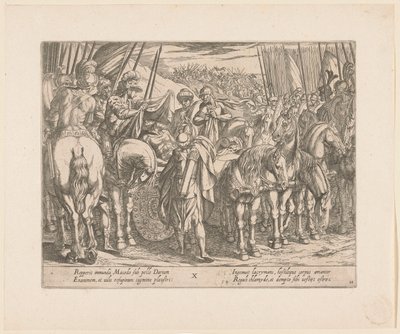 Alexandr Veliký najde Dariovo tělo Skutky Alexandra Velikého (název série) Alexandri magni praecipvae res gestae (název série) od Antonio Tempesta
