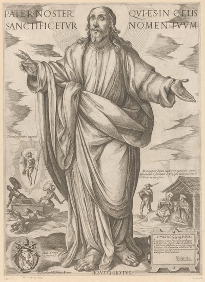 Kristus Otče náš, jenž jsi na nebesích, posvěť se jméno tvé (titul na předmětu) Kristus, Marie en de apoštol (název série) od Antonio Tempesta