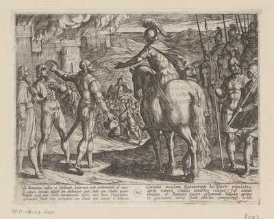 Římané vypalují holandský venkov Batavské války proti Římanům (název série) Batavorum cum Romanis Bellum (název série) od Antonio Tempesta