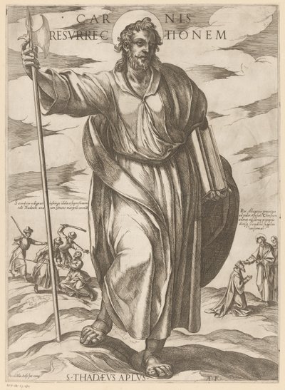 Heilige Judas Taddeus Vzkříšení těla (název na předmětu) Kristus, Marie en de apoštol (název série) od Antonio Tempesta