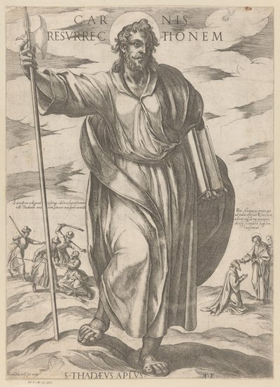 Heilige Judas Taddeus Vzkříšení těla (název na předmětu) Kristus, Marie en de apoštol (název série) od Antonio Tempesta