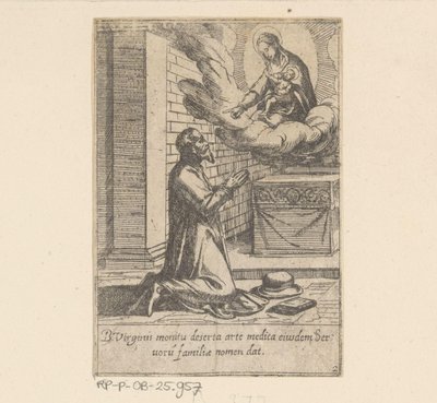 Heilige Philippus plaast zich onder de Hoede van Maagd Maria Het Leven van Philippus Benitius (název série) Život B. Philippi Benicius Florent. obj. Služebník B. Marie Panny (název série) od Antonio Tempesta