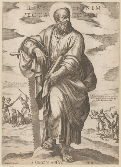 Svatého Šimona Odpuštění hříchů (titul na předmětu) Kristus, Marie en de apoštol (název série) od Antonio Tempesta