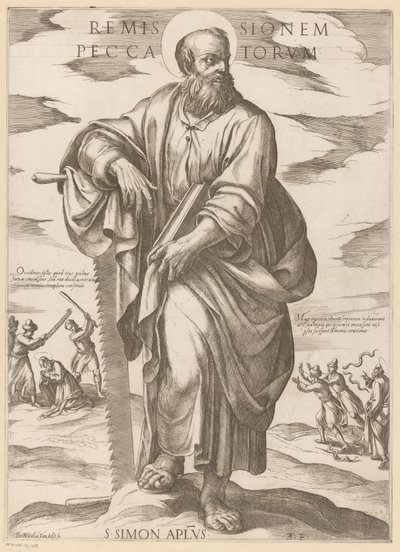 Svatého Šimona Odpuštění hříchů (titul na předmětu) Kristus, Marie en de apoštol (název série) od Antonio Tempesta