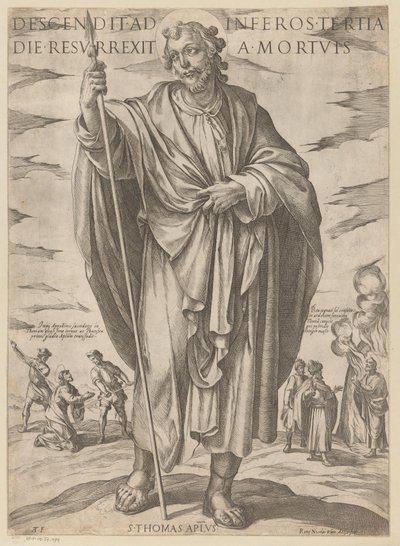 Svatého Tomáše Sestoupil do pekla třetího dne vstal z mrtvých (název na předmětu) Kristus, Marie en de apoštol (název série) od Antonio Tempesta