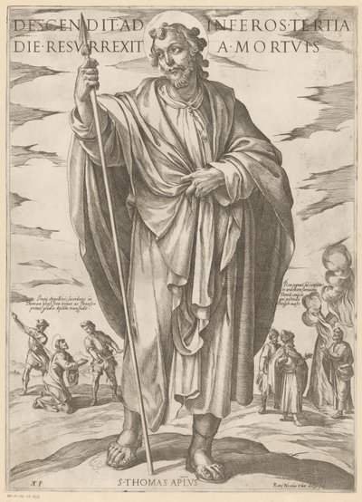 Svatého Tomáše Sestoupil do pekla, třetího dne vstal z mrtvých (název na předmětu) Kristus, Marie en de apoštol (název série) od Antonio Tempesta