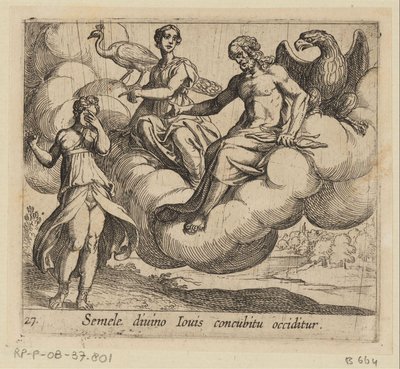 De wens van Semele Semele je zabita stykem s božským Jupiterem (titul na předmětu) Metamorphoseon nebo transformace (název série) Metamorfosen van Ovidius (název série) od Antonio Tempesta