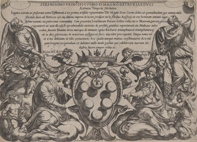 Frontispis k „Bitvám Starého zákona“ s pažemi Medicejských korunovaných ..., 1660. od Antonio Tempesta