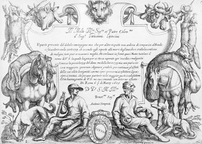 Frontispis k sérii loveckých scén, 1609 od Antonio Tempesta