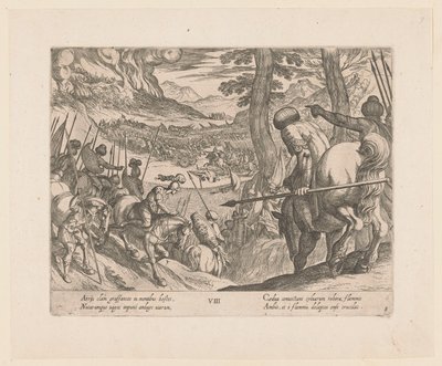 Armáda Alexandra Velikého obklíčila nepřátelské síly palbou Skutky Alexandra Velikého (název série) Alexandri magni praecipvae res gestae (název série) od Antonio Tempesta