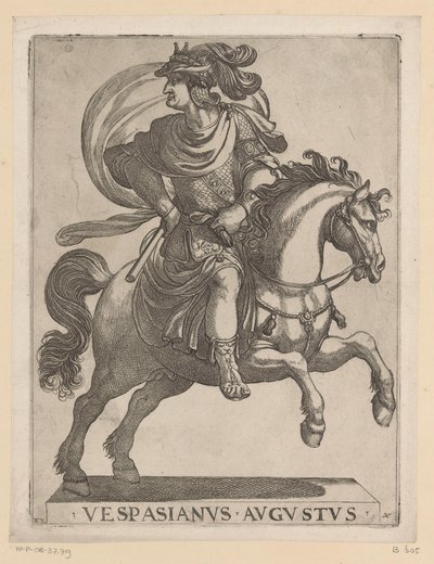 Císař Vespasianus na koni Prvních dvanáct římských císařů na koni (název série) XII caesares in equestri (název série) od Antonio Tempesta