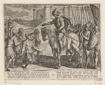 Muži z pevnosti se vzdávají Juliu Civilisovi Batavské války proti Římanům (název série) Batavorum cum Romanis Bellum (název série) od Antonio Tempesta
