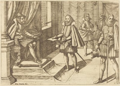 Filip II. Španělský na svém trůně od Antonio Tempesta