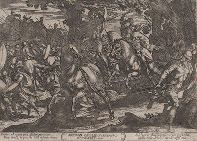 Deska 19: Jacob Killing Absalom, z The Battles of the Old Testament, ca. 1..., ca. 1590-cca. 1610. od Antonio Tempesta