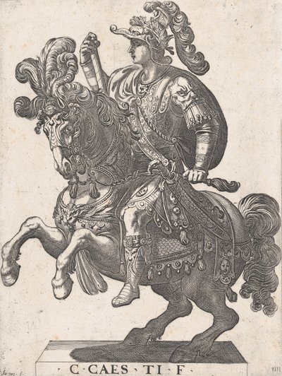 Deska 4: Císař Gaius na koni, z „Prvních dvanácti římských císařů“, 1596. od Antonio Tempesta