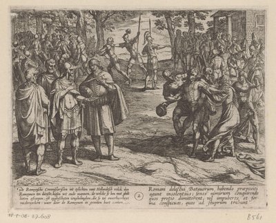 Římané kupují mladé Holanďany od Holanďanů postarších Batavské války proti Římanům (název série) Batavorum cum Romanis Bellum (název série) od Antonio Tempesta