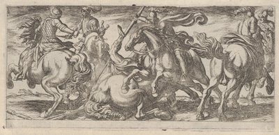 Šest jezdců v boji, z bitevních scén I, ca. 1590-1630. od Antonio Tempesta
