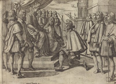 Španělský vévoda před Markétou Rakouskou [verso] od Antonio Tempesta
