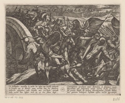 Překvapivý útok na římský tábor na Mosele Batavské války proti Římanům (název série) Batavorum cum Romanis Bellum (název série) od Antonio Tempesta