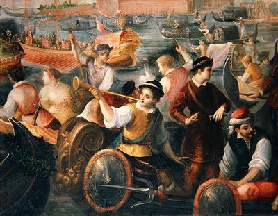 Vylodění Catarino Cornaro v Benátkách v roce 1489 (detail 307885) od Antonio Vassilacchi