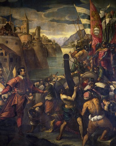Benátčané a křižáci dobývají Týr od Antonio Vassilacchi