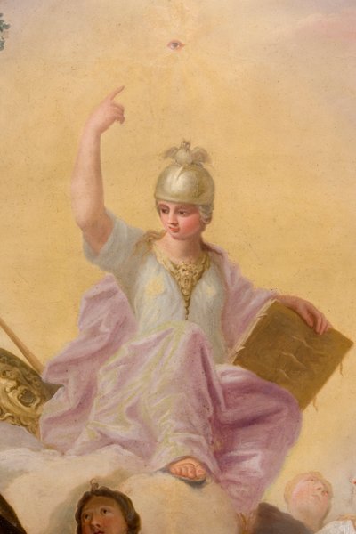 Minerva, detail z The Banketing House od Antonio Verrio
