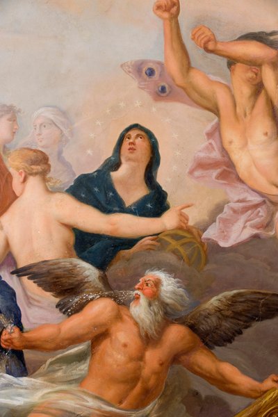 Minerva obklopená uměním a vědami, detail z Banketního domu od Antonio Verrio